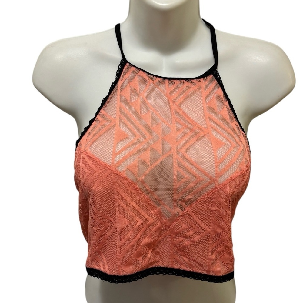 ICOLLECTION Euphemia Mesh Bralette Size 3X Peach Lined Sexy Hot Seductress